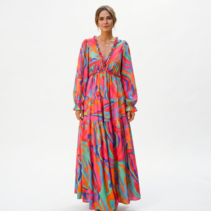 Elegant Floral Summer Maxi Dress for Weddings