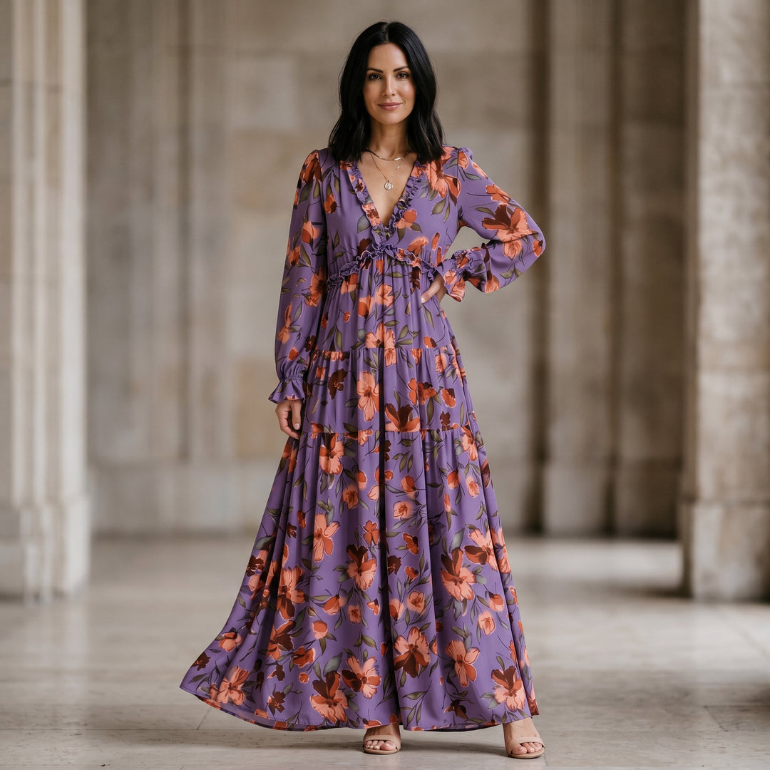 Elegant Floral Summer Maxi Dress for Weddings