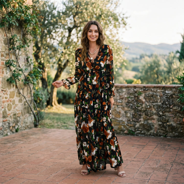 Elegant Floral Summer Maxi Dress for Weddings