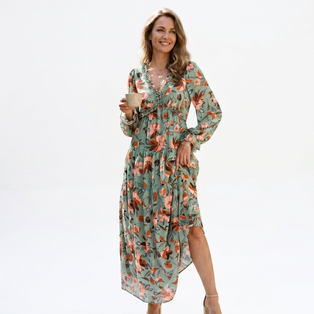 Elegant Floral Summer Maxi Dress for Weddings