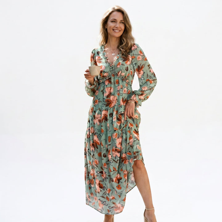 Elegant Floral Summer Maxi Dress for Weddings