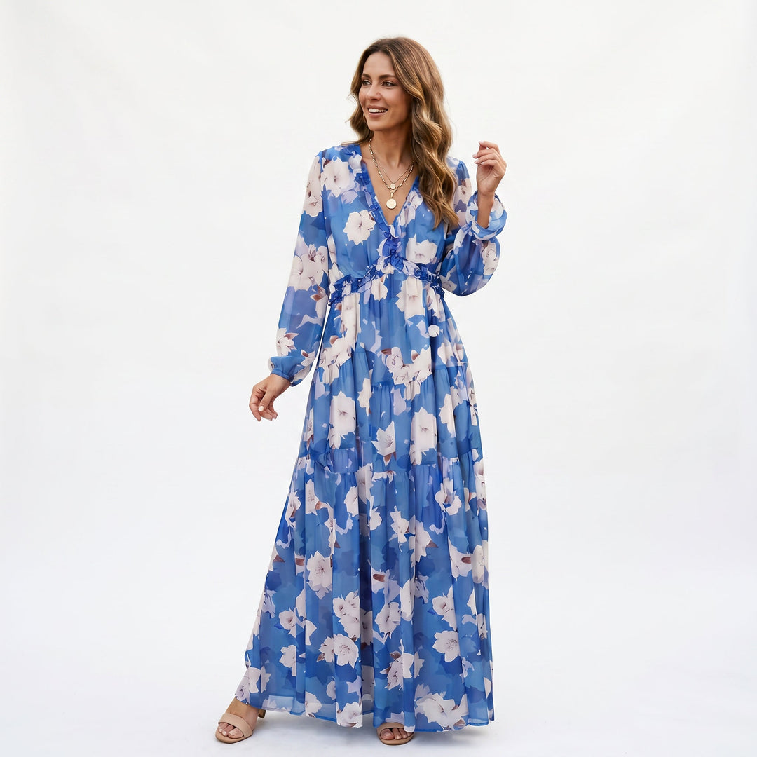 Elegant Floral Summer Maxi Dress for Weddings