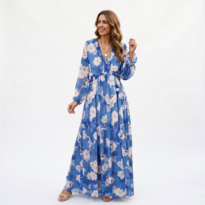 Elegant Floral Summer Maxi Dress for Weddings
