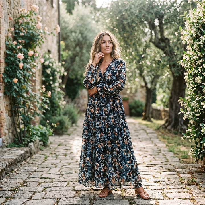 Elegant Floral Summer Maxi Dress for Weddings