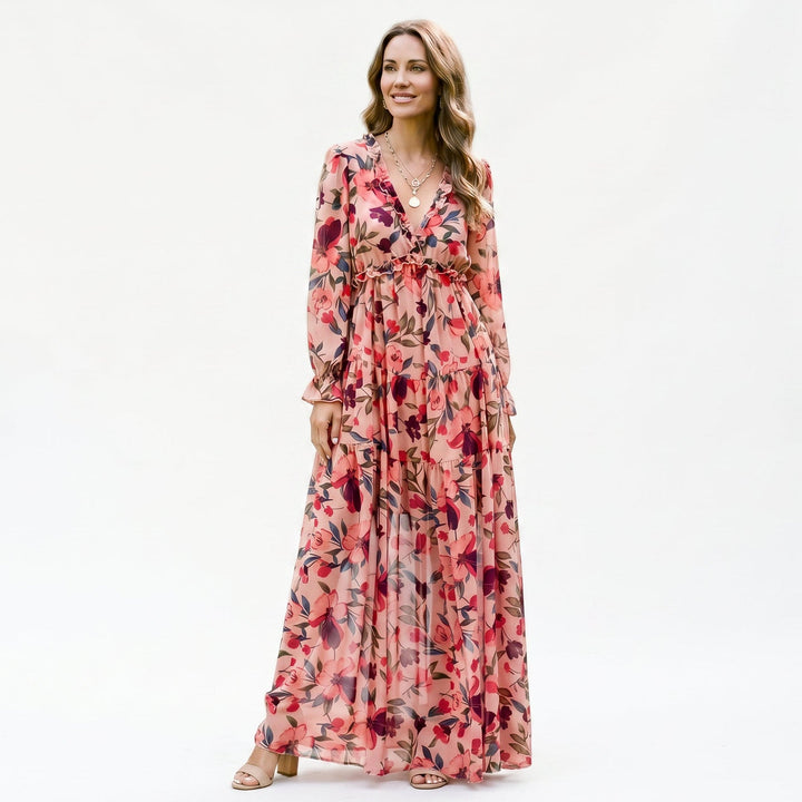 Elegant Floral Summer Maxi Dress for Weddings