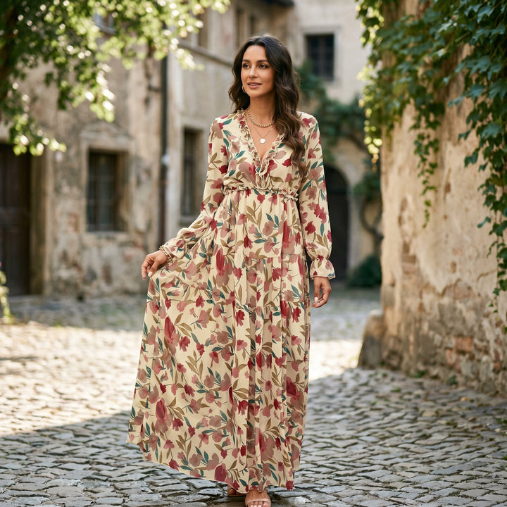 Elegant Floral Summer Maxi Dress for Weddings