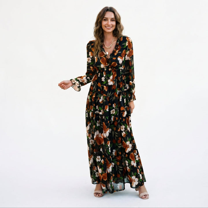 Elegant Floral Summer Maxi Dress for Weddings