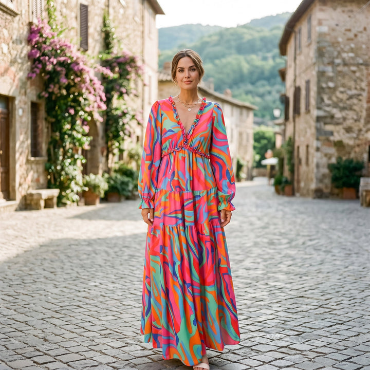 Elegant Floral Summer Maxi Dress for Weddings