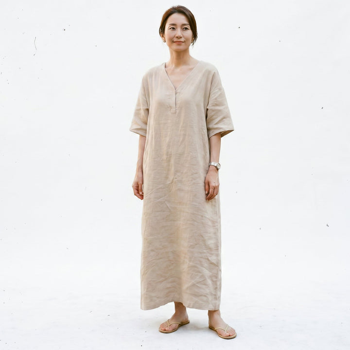 Ava - Vintage Loose Maxi Dress for Women, Casual Summer Long Dress