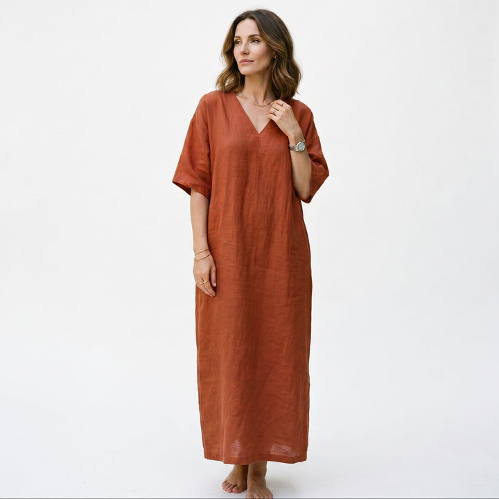 Ava - Vintage Loose Maxi Dress for Women, Casual Summer Long Dress