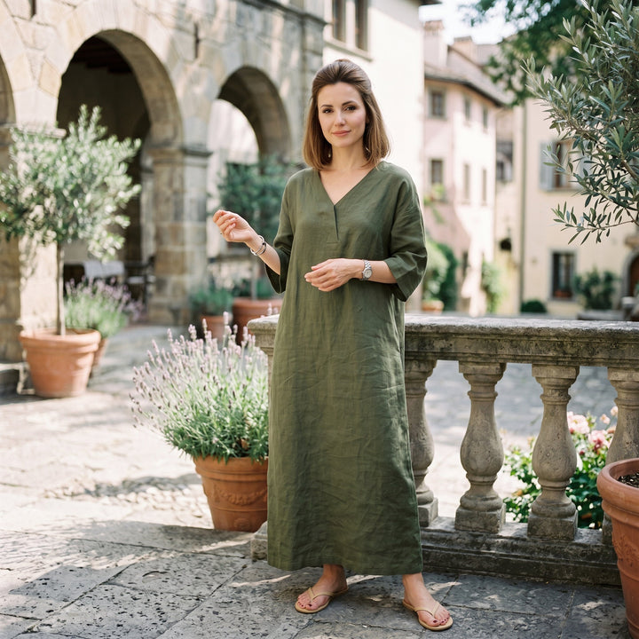 Ava - Vintage Loose Maxi Dress for Women, Casual Summer Long Dress