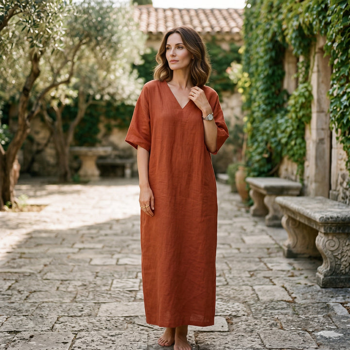 Ava - Vintage Loose Maxi Dress for Women, Casual Summer Long Dress