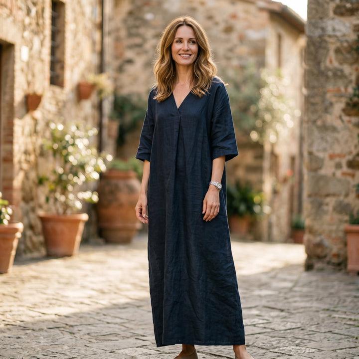 Ava - Vintage Loose Maxi Dress for Women, Casual Summer Long Dress
