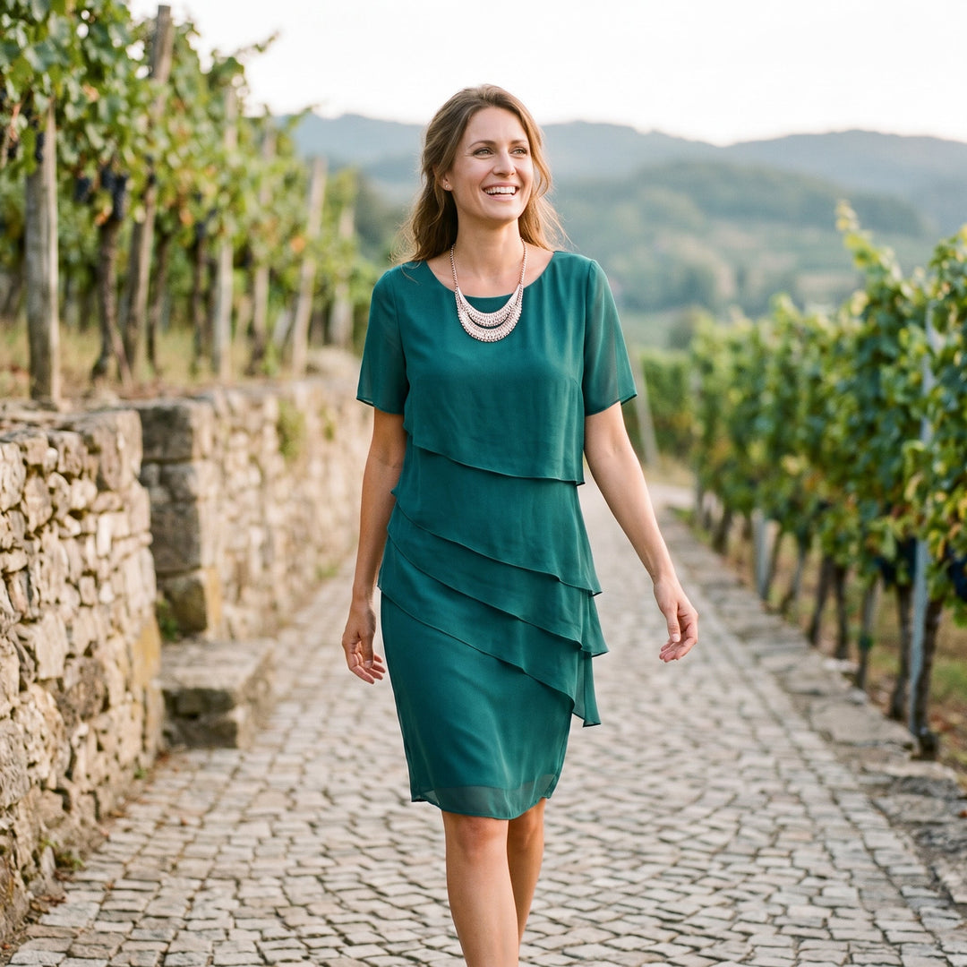 Elegant Tummy-Flattering Summer Dress