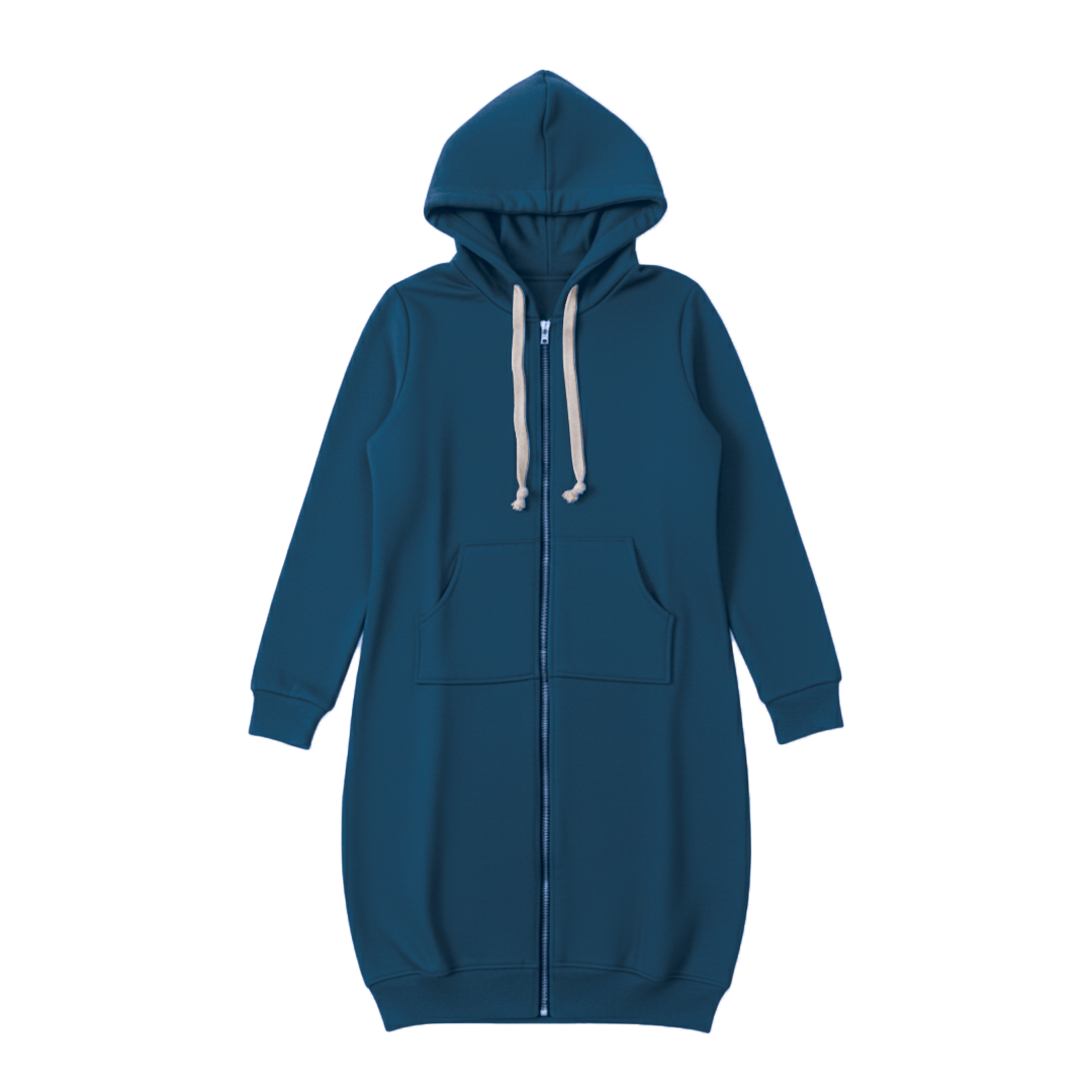 Cozy Longline Zip Hoodie for Everyday Style
