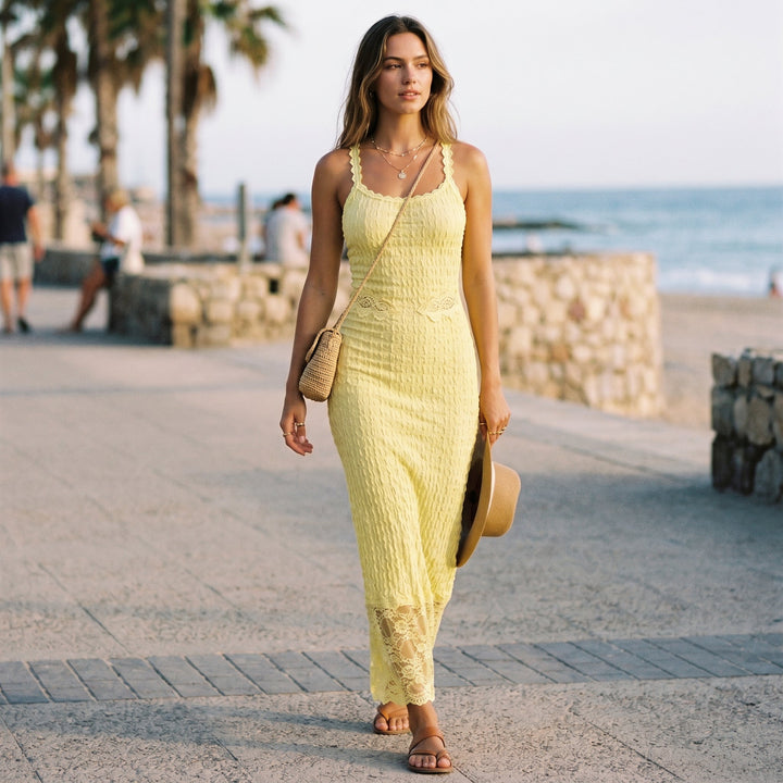 Cassandra - Elegant Maxi Dress for Women with Lace Accents