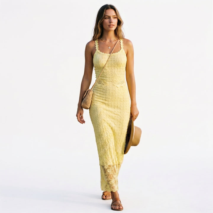 Cassandra - Elegant Maxi Dress for Women with Lace Accents