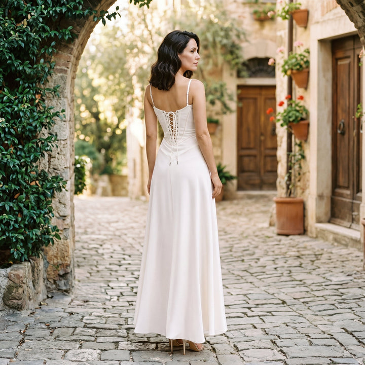 Cecily - Elegant White Maxi Dress for Women
