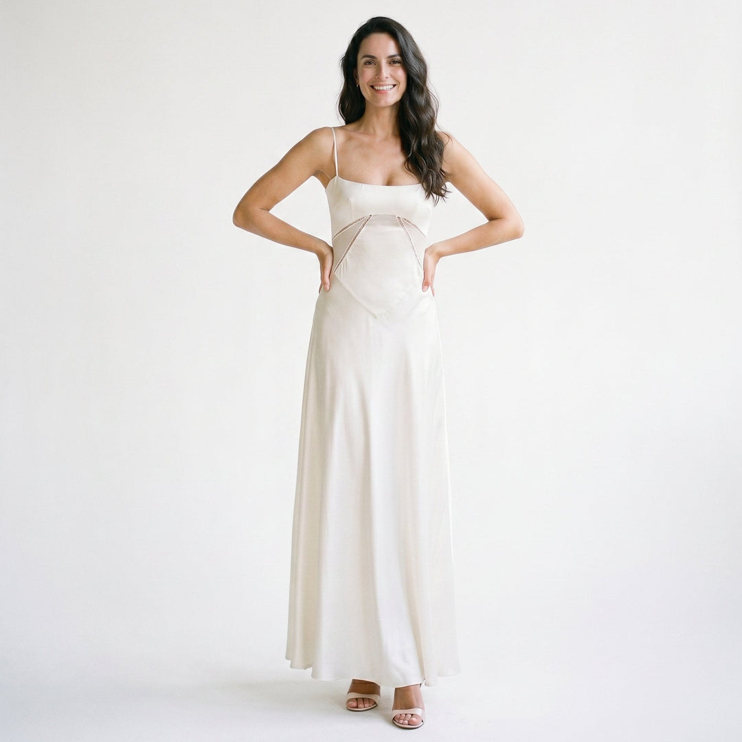 Cecily - Elegant White Maxi Dress for Women