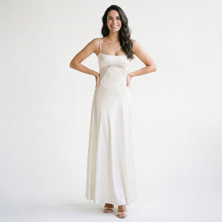 Cecily - Elegant White Maxi Dress for Women