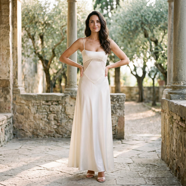 Cecily - Elegant White Maxi Dress for Women
