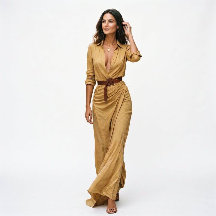 Elegant Long Sleeve Maxi Dress