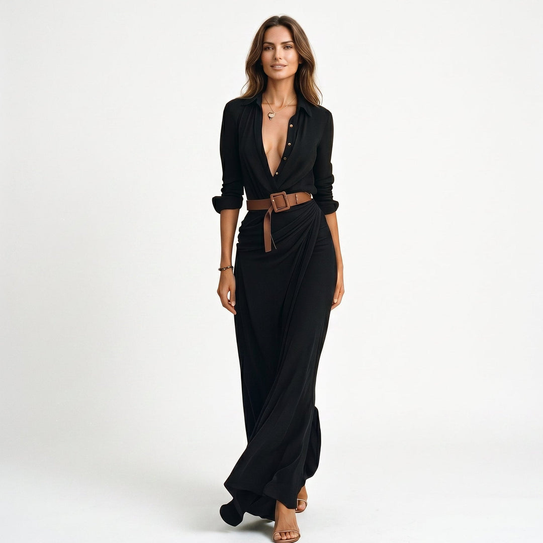 Elegant Long Sleeve Maxi Dress