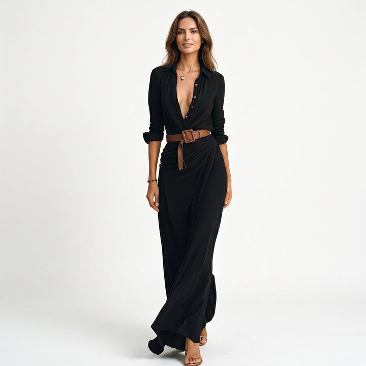 Elegant Long Sleeve Maxi Dress
