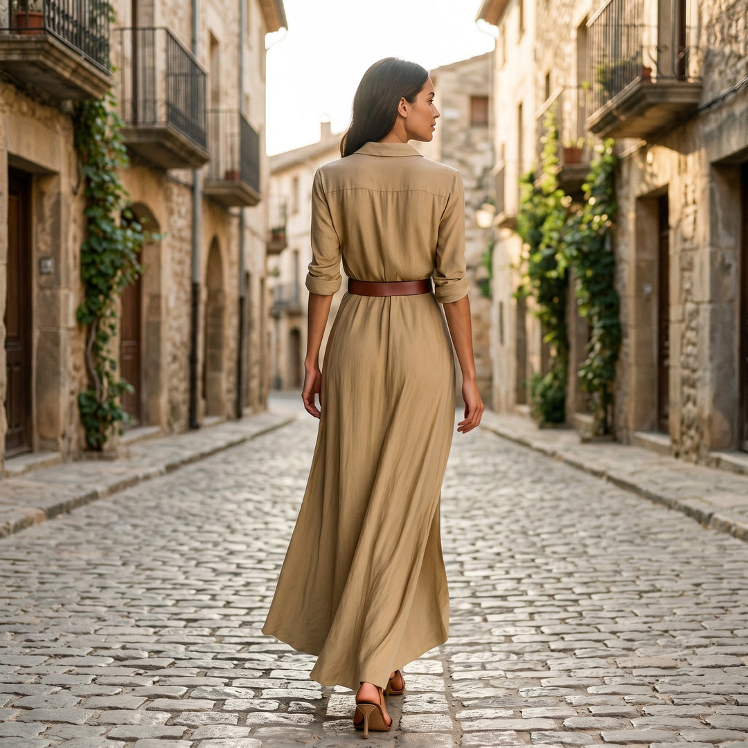 Elegant Long Sleeve Maxi Dress