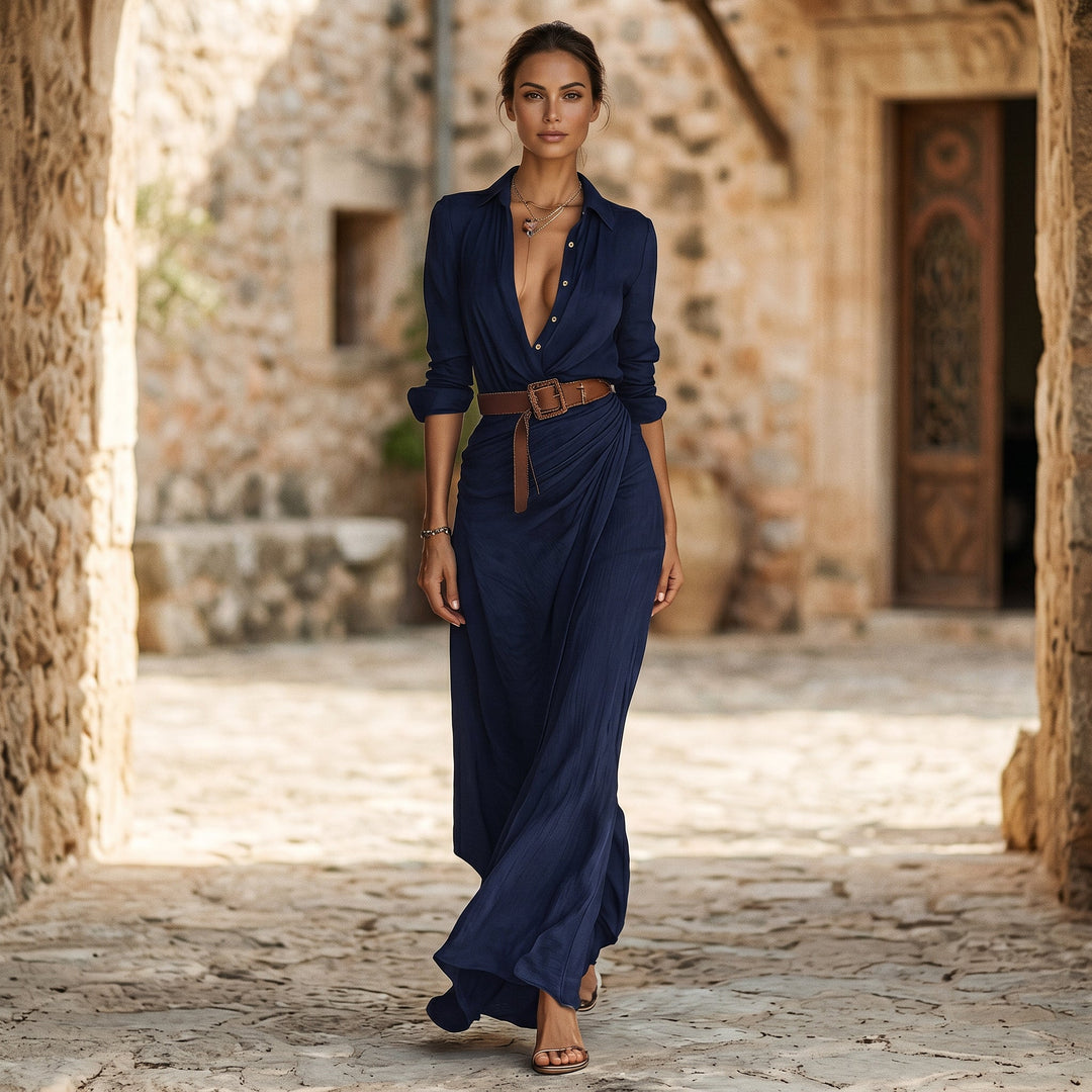 Elegant Long Sleeve Maxi Dress