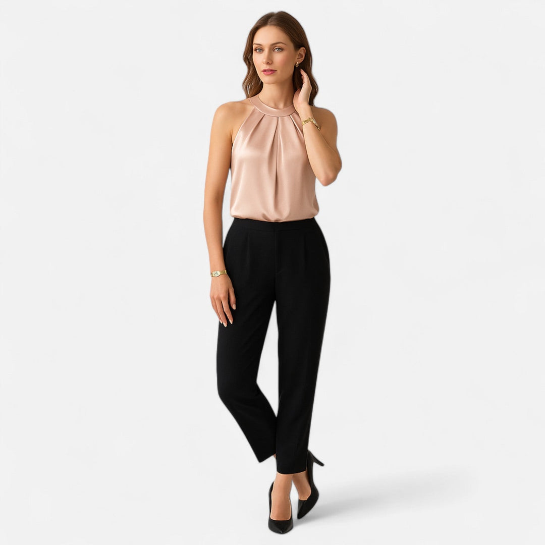 Women’s Elegant Summer Blouse with Halter Neck