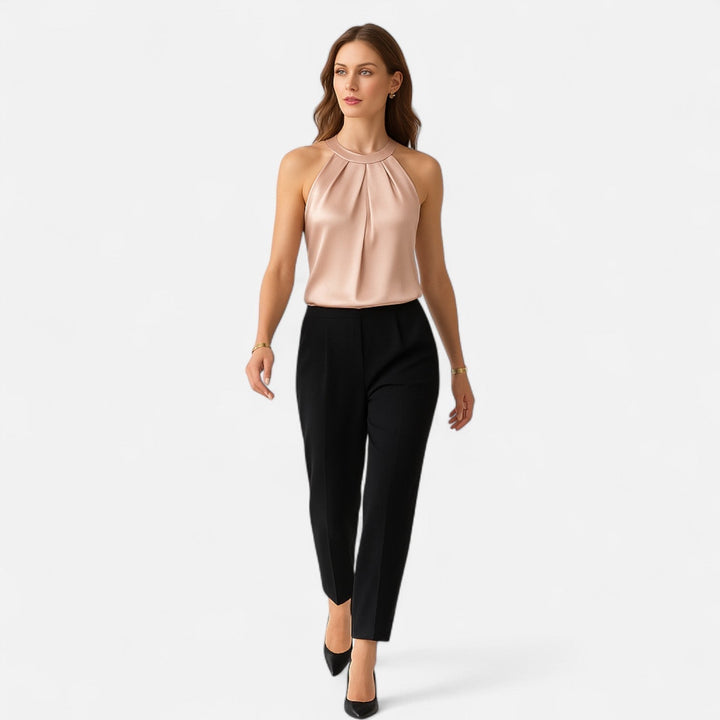 Women’s Elegant Summer Blouse with Halter Neck