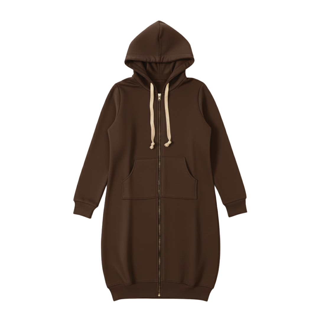 Cozy Longline Zip Hoodie for Everyday Style