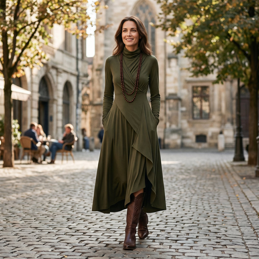 Daphne - Elegant Long Sleeve Maxi Dress for Women