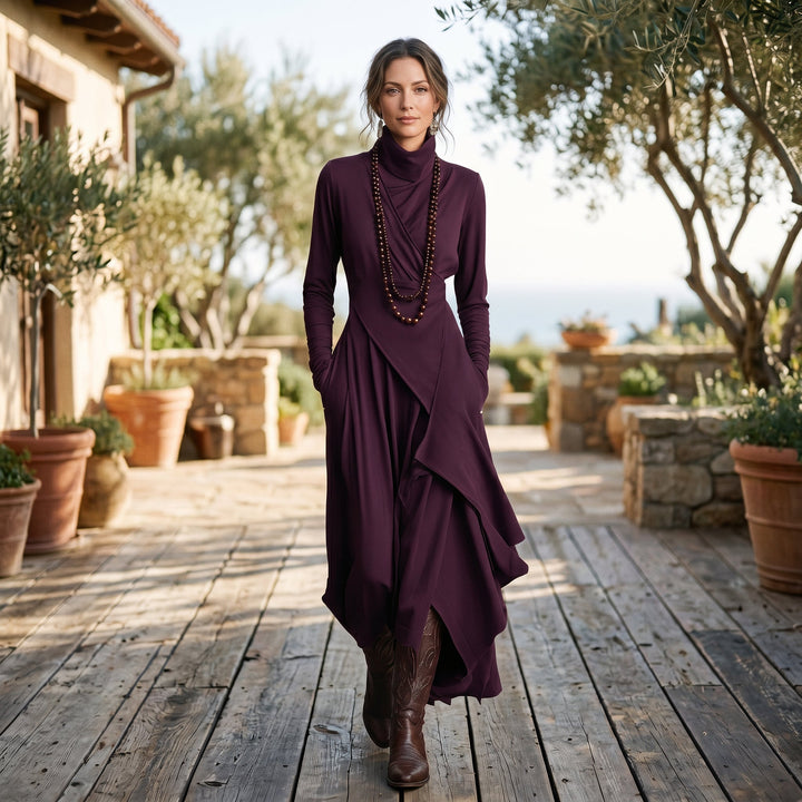 Daphne - Elegant Long Sleeve Maxi Dress for Women