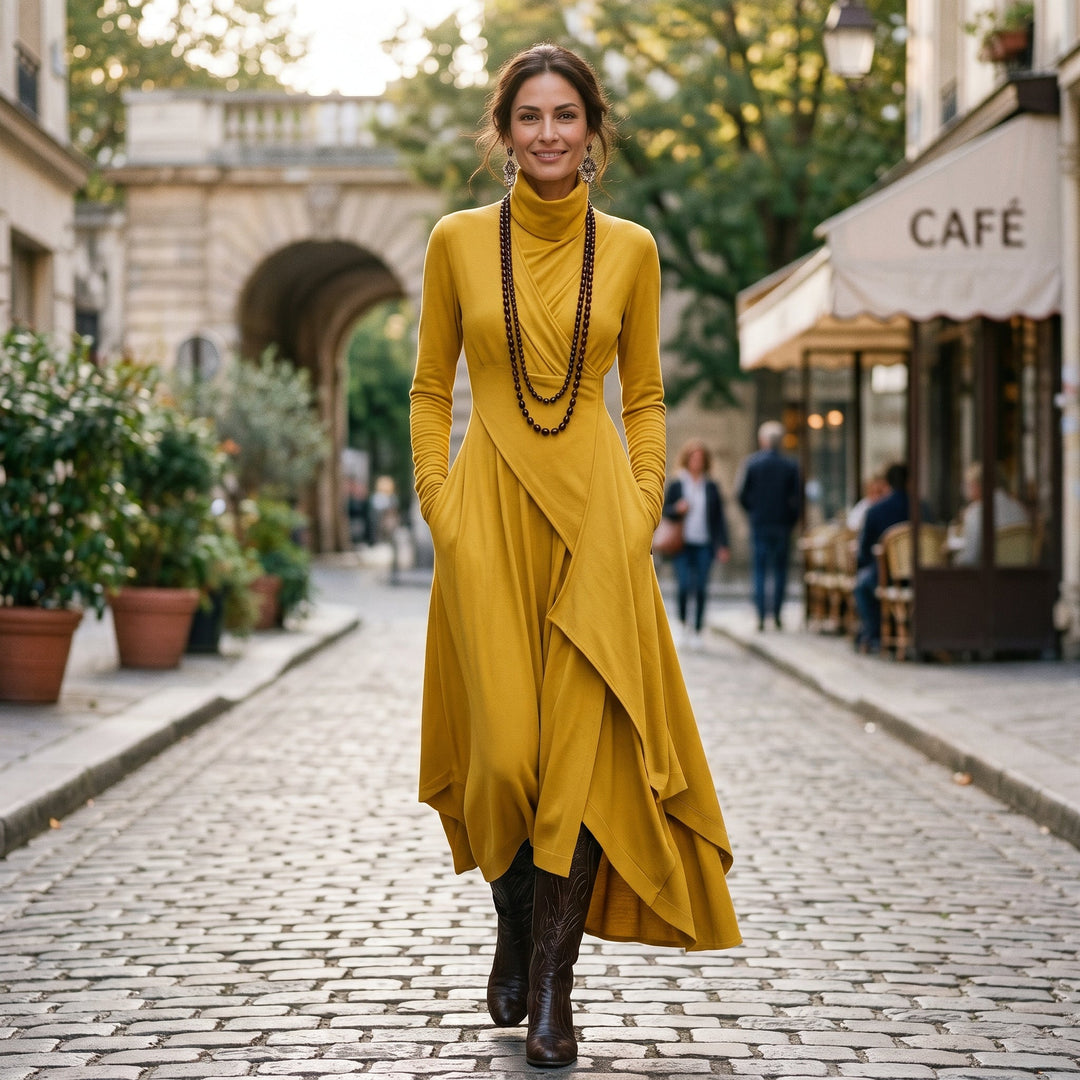 Daphne - Elegant Long Sleeve Maxi Dress for Women