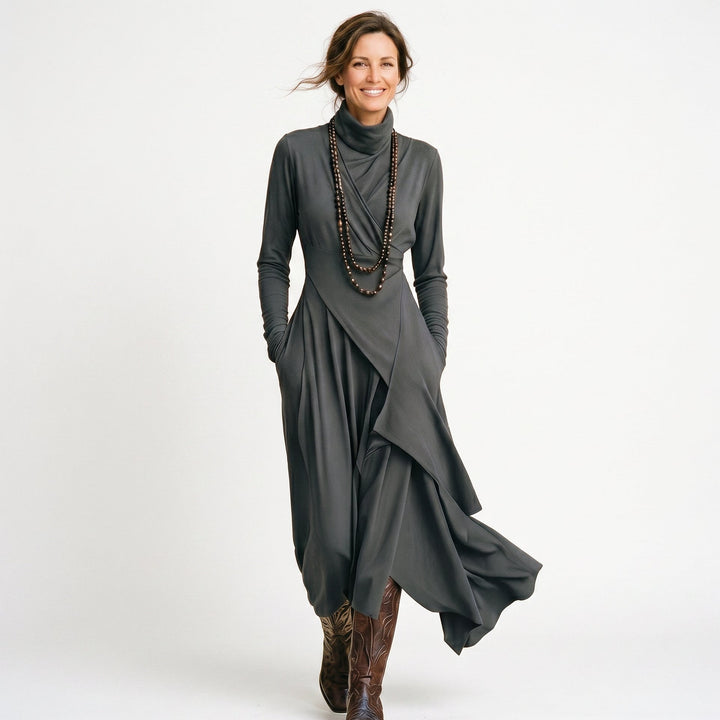 Daphne - Elegant Long Sleeve Maxi Dress for Women