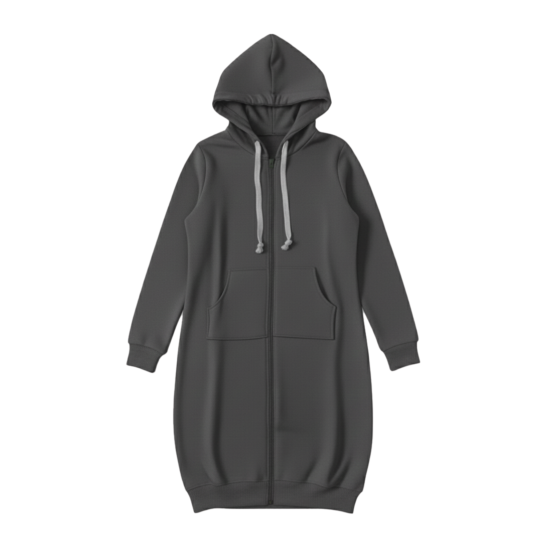 Cozy Longline Zip Hoodie for Everyday Style
