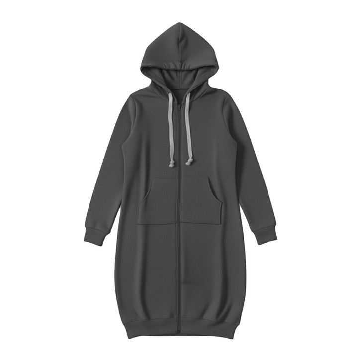 Cozy Longline Zip Hoodie for Everyday Style