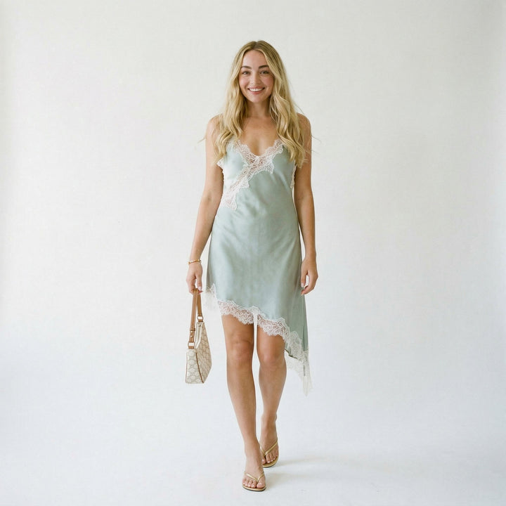 Elegant Asymmetric Lace Womens Dress for Summer
