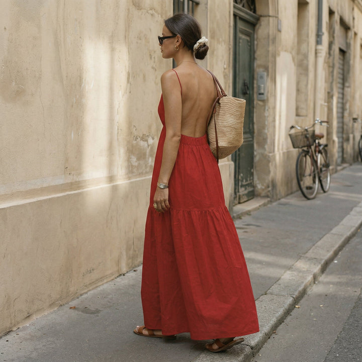 Elegant Backless Maxi Dress for Women