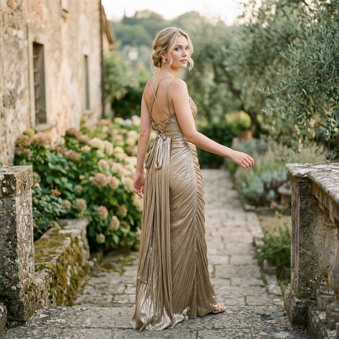 Elegant Maxi Dress for Women with Structured Corset