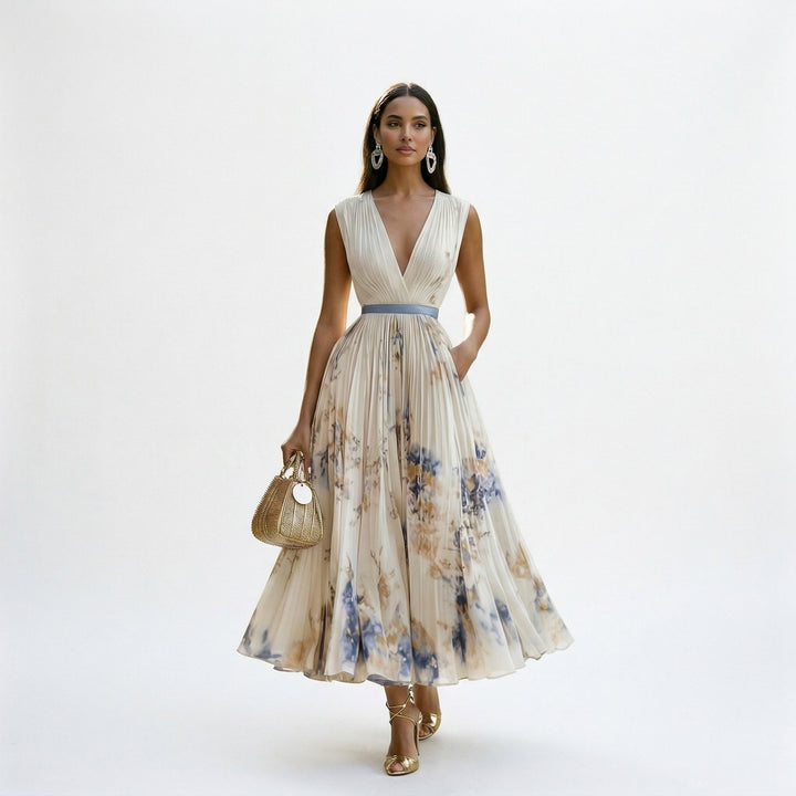 Elegant Floral Long Sleeve Maxi Dress for Special Occasions
