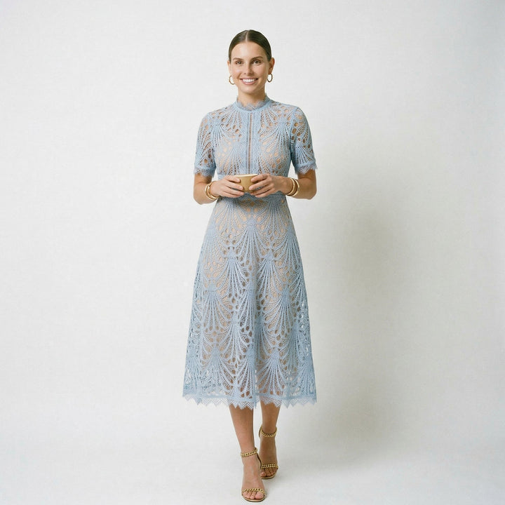 Elegant Lace Midi Dress for Formal Events