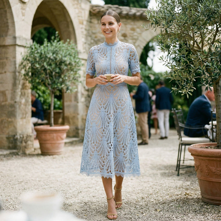 Elegant Lace Midi Dress for Formal Events