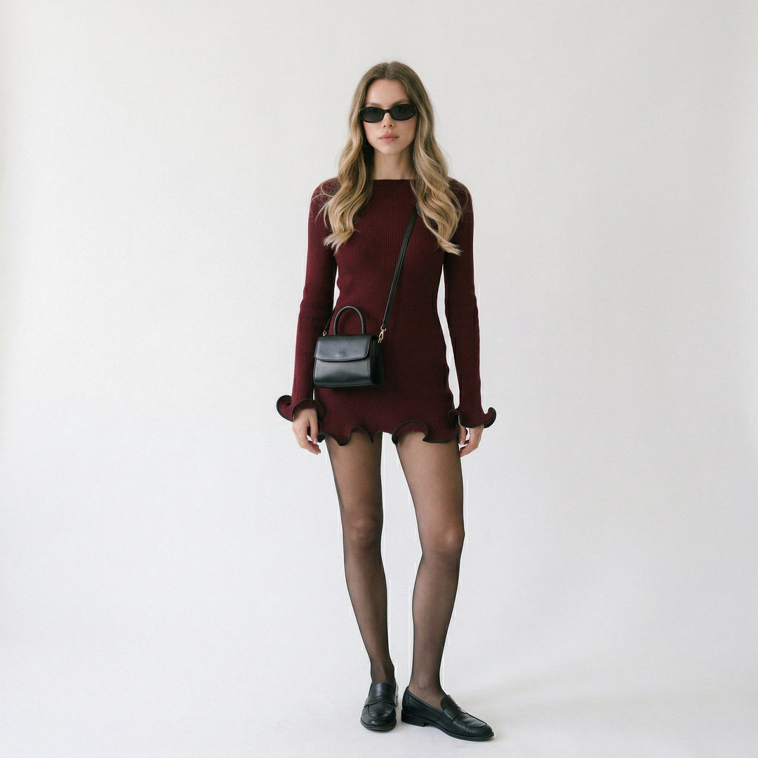 Elegant Long Sleeve Mini Dress