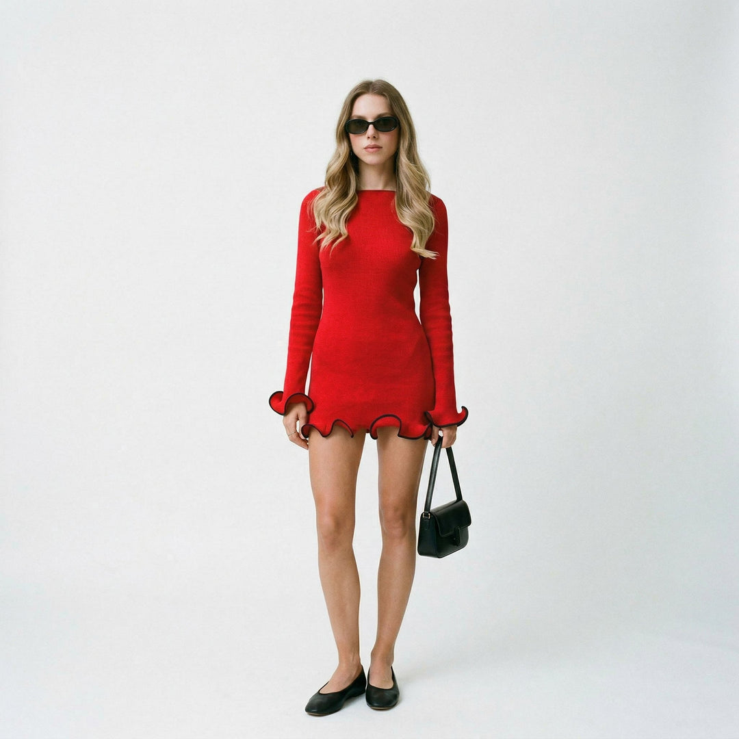 Elegant Long Sleeve Mini Dress