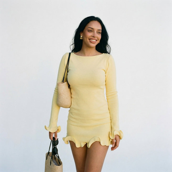 Elegant Long Sleeve Mini Dress