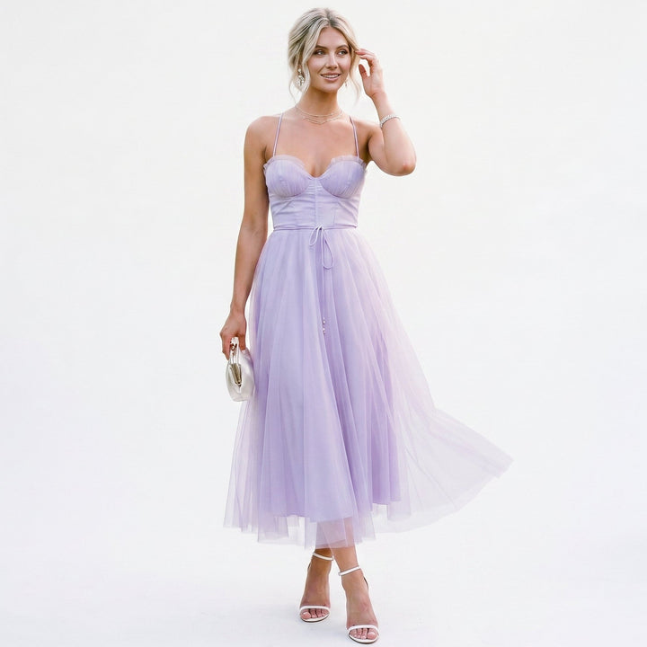 Anita - Elegant Midi Tulle Cocktail Dress for Women&