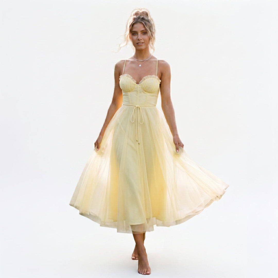 Anita - Elegant Midi Tulle Cocktail Dress for Women&
